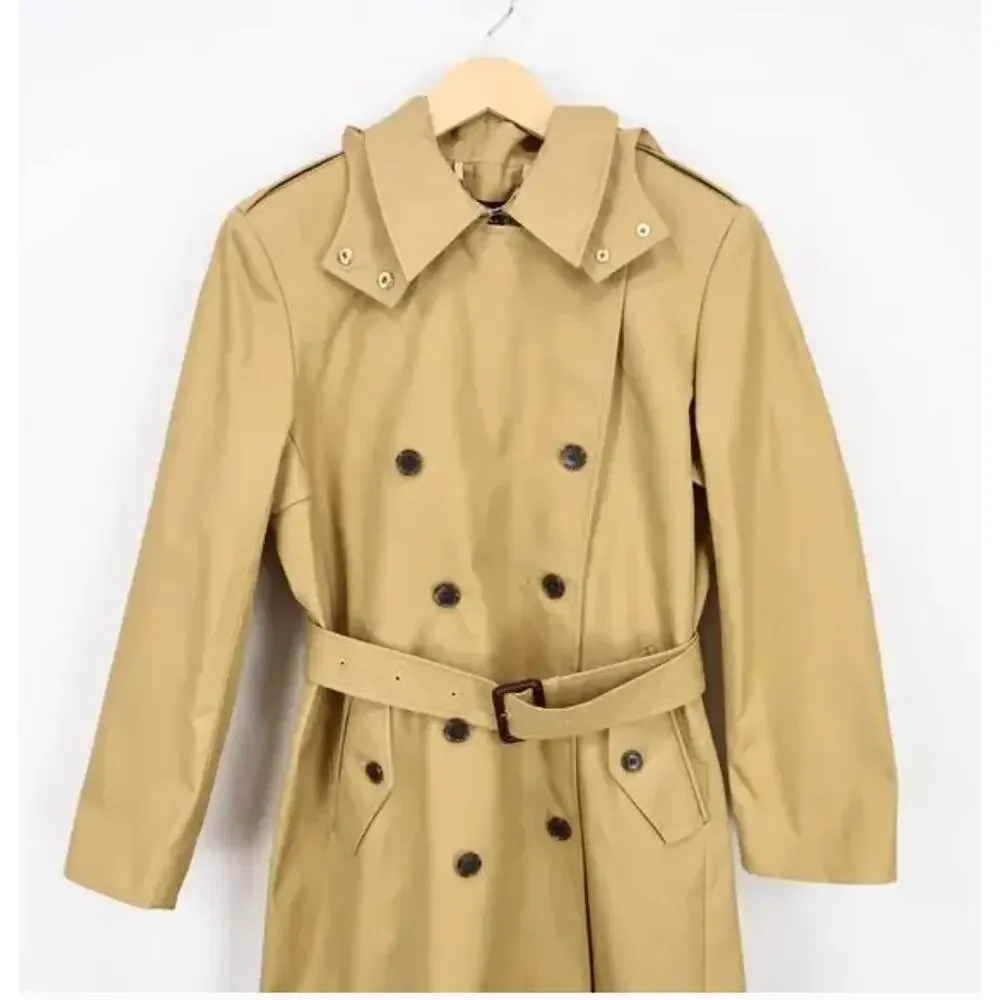 J Crew New Long Icon Trench Coat 12 NWT Midi Tan Honey CI113 J.Crew Belt Prep